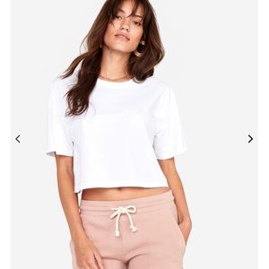 Mate the label boxy crop tee - white